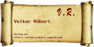 Velker Róbert névjegykártya